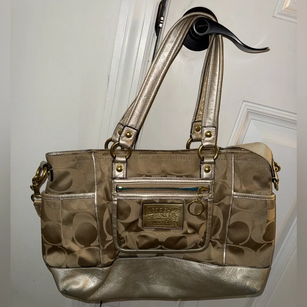 Coach POPPY metallic gold‎ Y2K Shoulder Bag